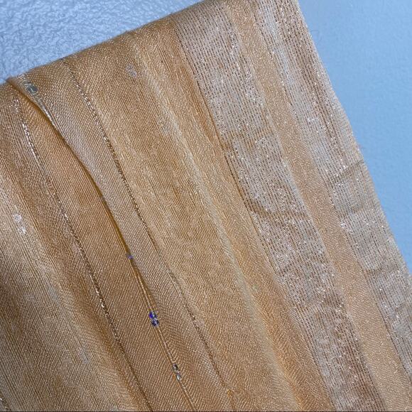 Embellished Scarf Peach and Silver Trim - Picture 7 of 8